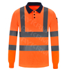 AYKRM 5XL 6XL Long Sleeve Hi Vis Viz Visibility Safety Work Polo Shirt Hi Vis Polo Shirt (XS-8XL) （APT9-001）