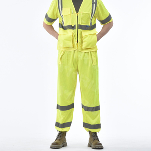 Aykrm High Visibility Reflective Traffic Safety Unisex Adult Class E Two Tone Work Mesh Pants (AT1-022)