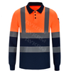 AYKRM 5XL 6XL Long Sleeve Hi Vis Viz Visibility Safety Work Polo Shirt Hi Vis Polo Shirt (XS-8XL) （APT9-001）