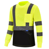 Maglietta di sicurezza aykrm ad alta visibilità riflettente hi vis a manica lunga maglietta （APT3-015）