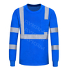 AYKRM Reflective HI Vis Long Sleeve T Shirts Fluorescent Engineer Safety Polo T-Shirt High Visibility Yellow Vest (APT3-005)
