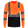 Maglietta di sicurezza aykrm ad alta visibilità riflettente hi vis a manica lunga maglietta （APT3-015）