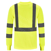 Maglietta di sicurezza aykrm ad alta visibilità riflettente hi vis a manica lunga maglietta （APT3-015）