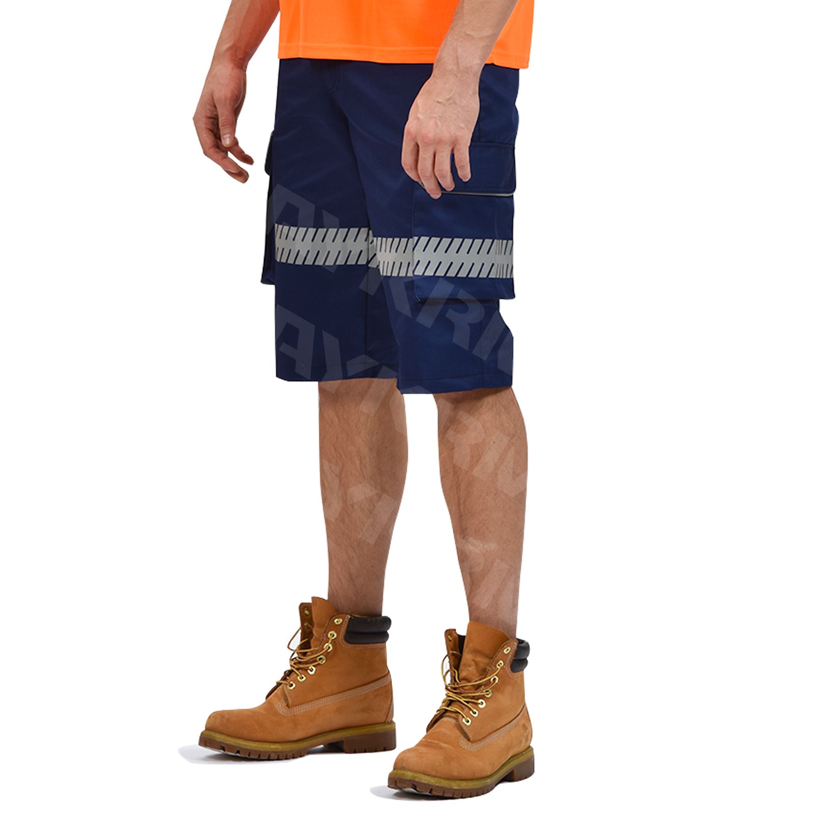 Supertouch Hi-Vis Cargo Shorts – Men's Orange Polycotton, Reflective, Size 2XL