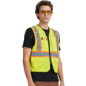 AYKRM 7 Pockets Class 2 High Visibility Zipper Front Safety Vest With Pocket （AW8M-005）