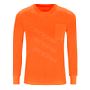 Aykrm Safety Shirt Long Sleeve Breathable Neon T Shirt for Work Warehouse Construction （APT3-014）