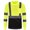 Maglietta di sicurezza aykrm ad alta visibilità riflettente hi vis a manica lunga maglietta （APT3-015）