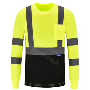 AYKRM Safety T Shirt Reflective High Visibility hi vis Long Sleeve T Shirt （APT3-015）