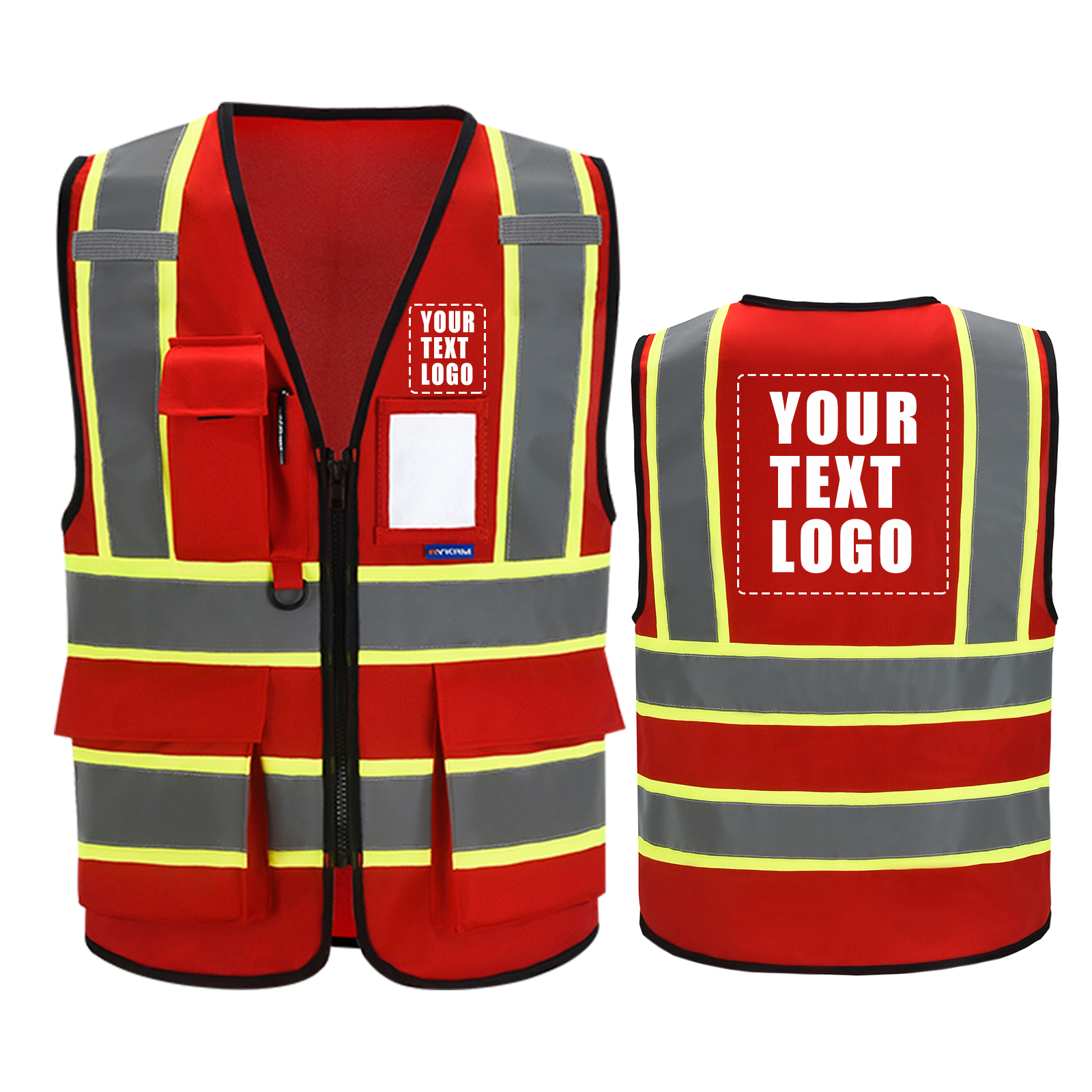 AYKRM Custom Logo Personalised Printed High Visibility Reflective 2 Two ...