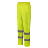 AYKRM Hi Viz 2 Band Reflective Tape Waterproof Rain Hi Vis Safety Over Trouser Work Elasticated Waistband Bottoms Workwear Pants High Visibility Pants Trousers （ATR-024）