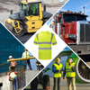 aykrm hi vis tシャツ反射安全vネッククイックドライフィットワークウェアベスト蛍光イエローワークトップ建設エンジニア