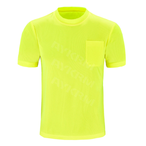 Aykrm Safety Shirt Short Sleeve High Visibility Reflective Breathable T Shirt for Work Warehouse Construction Shirt (APT3-009)