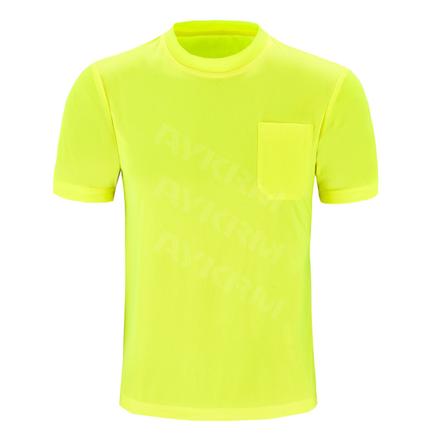 AyKRM Safety Shirt Short Ärmel hohe Sichtbarkeit reflektierend atmungsaktives T-Shirt für Arbeitslager-Konstruktionshemd (APT3-009)