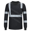 AYKRM Reflective HI Vis Long Sleeve T Shirts Fluorescent Engineer Safety Polo T-Shirt High Visibility Yellow Vest (APT3-005)