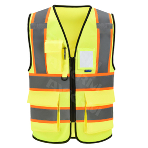 AYKRM Custom Logo Personalised Printed High Visibility Reflective 2 Two Tone Work Construction Safety Vest （AW8M-039）
