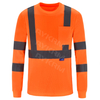 AYKRM Reflective HI Vis Long Sleeve T Shirts Fluorescent Engineer Safety Polo T-Shirt High Visibility Yellow Vest (APT3-005)