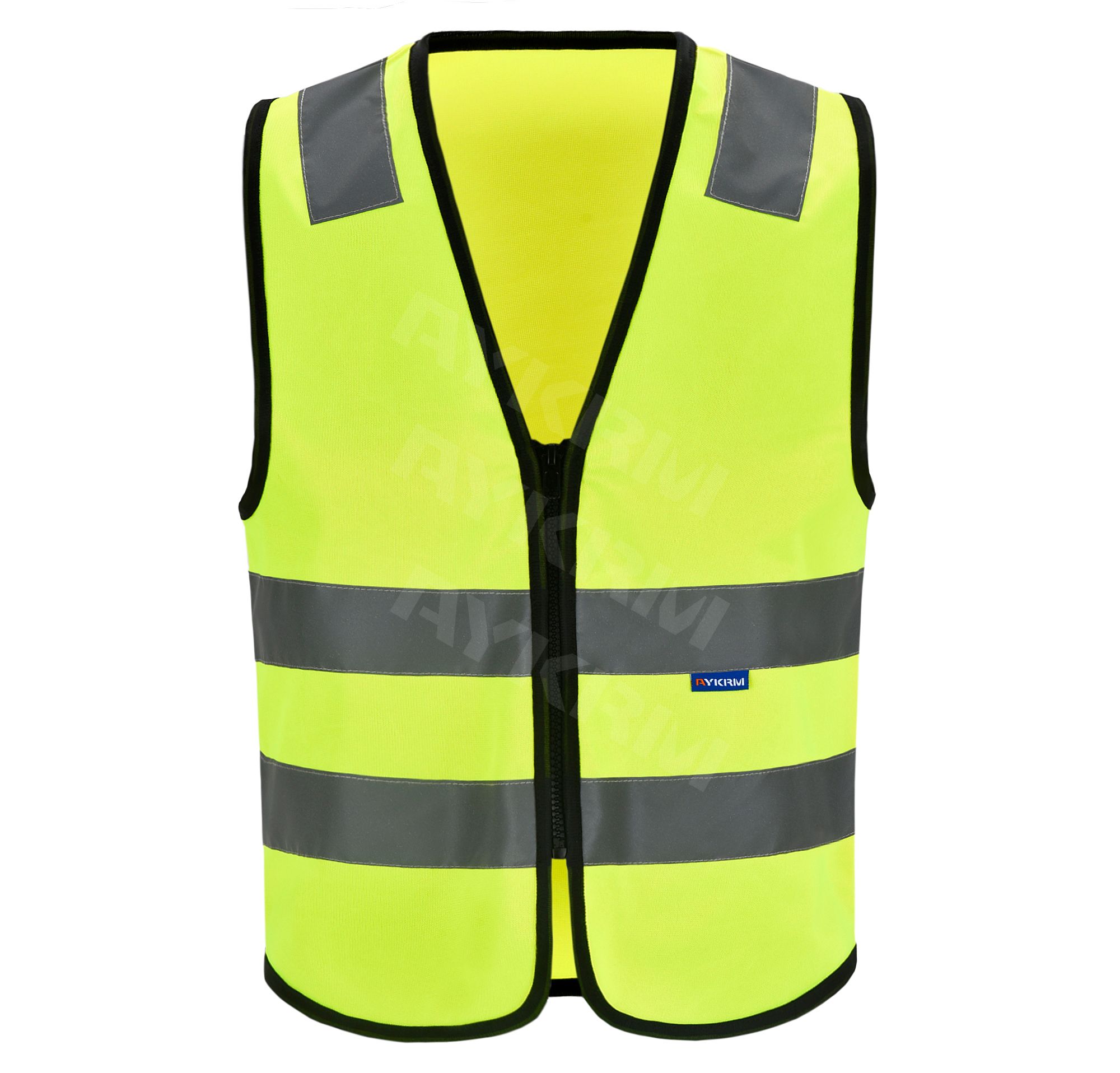 AYKRM High Visibility Safety Vest Fluorescent Pink Reflective Workwear Hi Viz With Pockets And Zipper Customized Logo Traffic (AW6B-005)