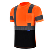 Aykrm Hi Vis Shirts for Men Construction Class 3 High Visibility Shirts, Reflective Safety T-Shirts for Men Women, Short Sleeve Work Shirts with Black Bottom （APT1-018）