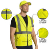 Aykrm Reflective Safety Vest for Women Men High Visibility Security With Pocket Zipper （AW6B-011）